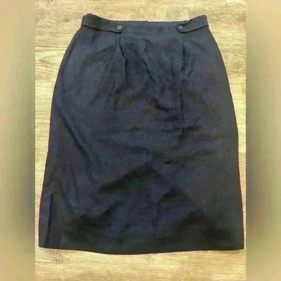 Size 12 women’s carlisle wool/ silk skirt- straight style with button front - Picture 1 of 8